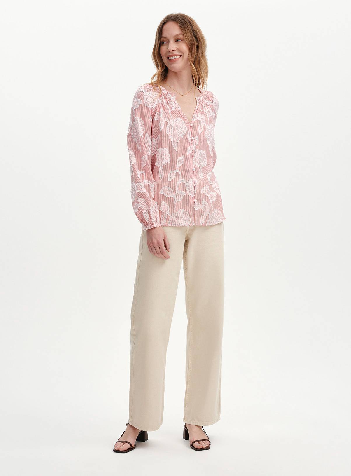 FINERY Ivie Floral Stripe Raglan Sleeve Blouse 20 - Image 6